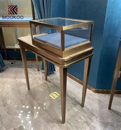 Mewah-LED-Emas-Barang Kemas-Paparan-Sarung-Vitrine