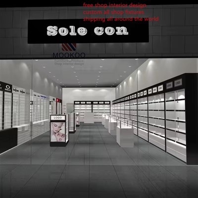 Kabinet Paparan Minyak Wangi Dengan Lampu Led Untuk Kedai Bebas Cukai