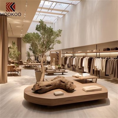 Reka Bentuk Meja Kaunter Kedai Kain Kayu di Hungary
