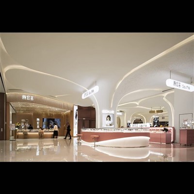 Kiosk Kabinet Pameran Barang Kemas Kaca Kayu