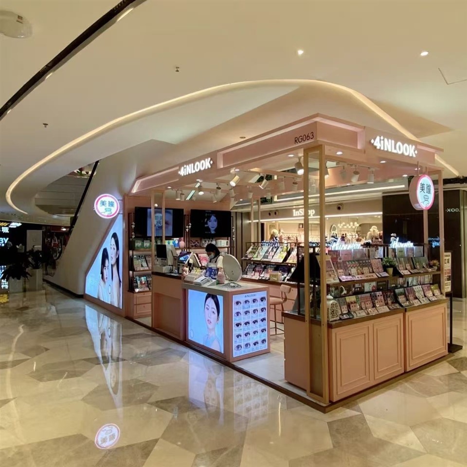 Kiosk Kabinet Pameran Barang Kemas Borong