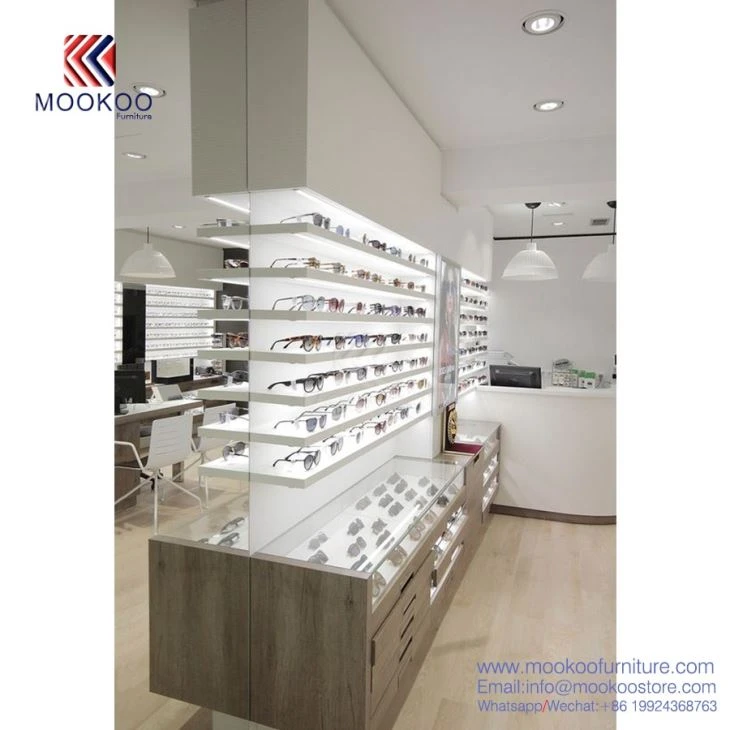 Kabinet Paparan Optik Dengan Biji Kayu