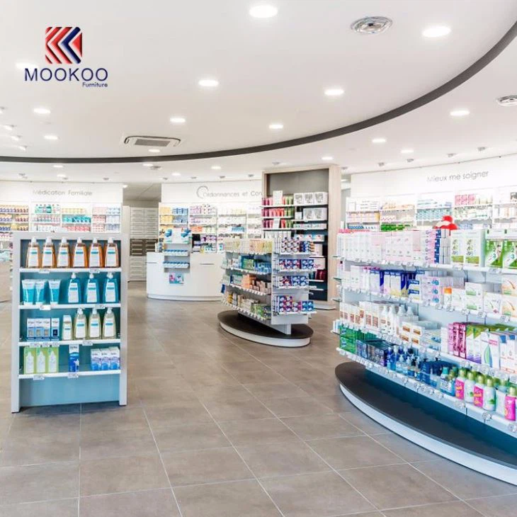 European Stylish Style Pharmacy Flagship Shop Display Shelves